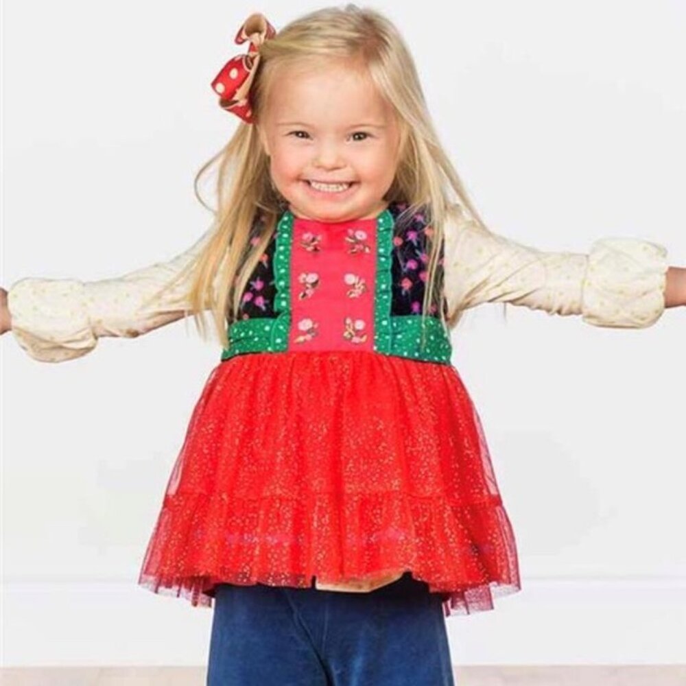 Matilda Jane Caroling Away Tunic Little Girl Holiday Size 4
